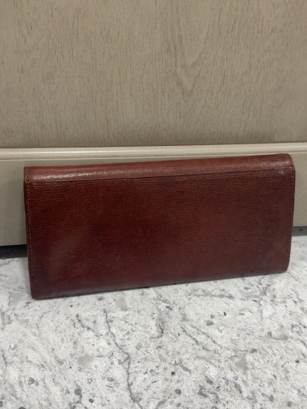 DAKS London Brown Leather Continental Wallet AUTHENTIC